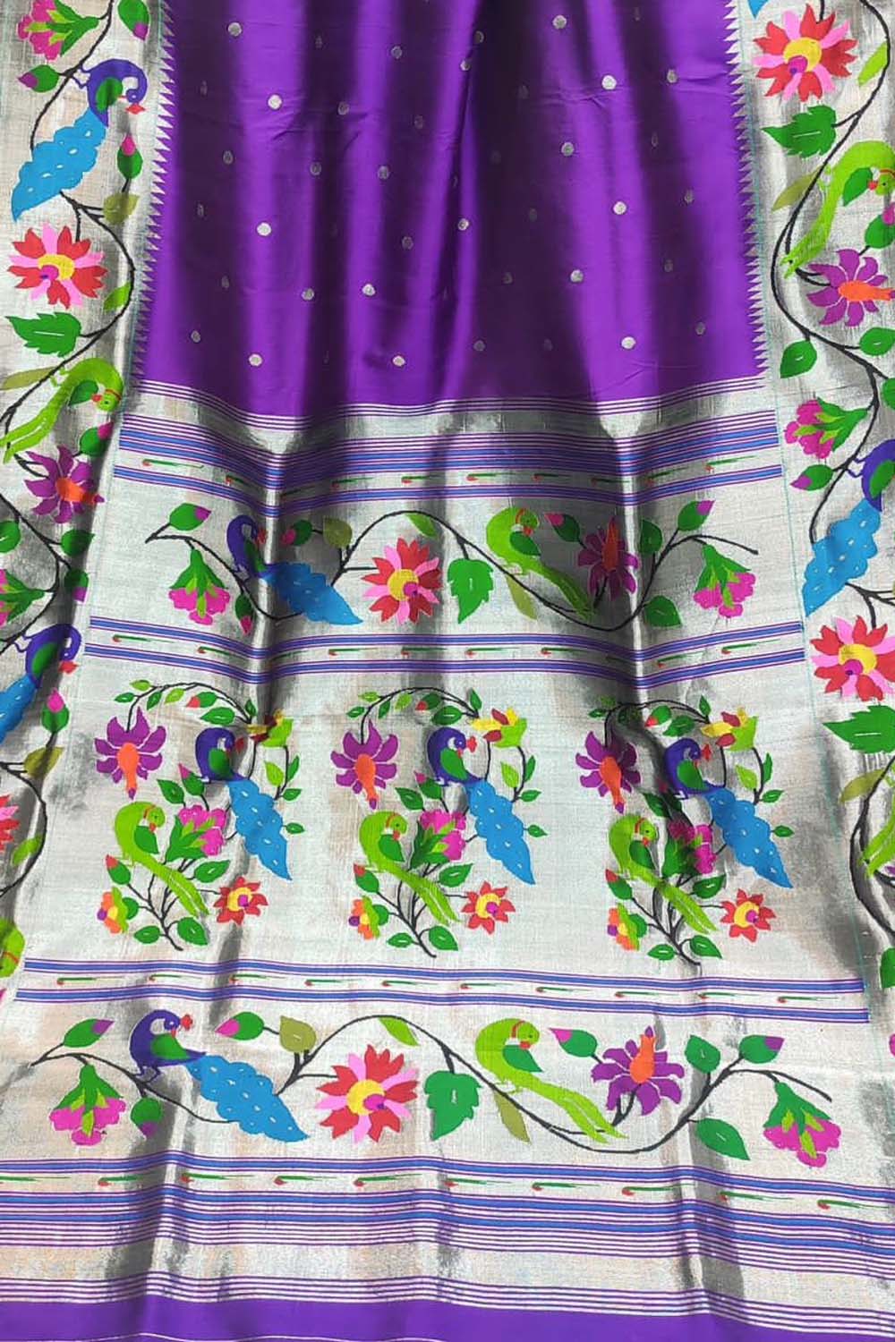 Purple Paithani Handloom Pure Silk Saree