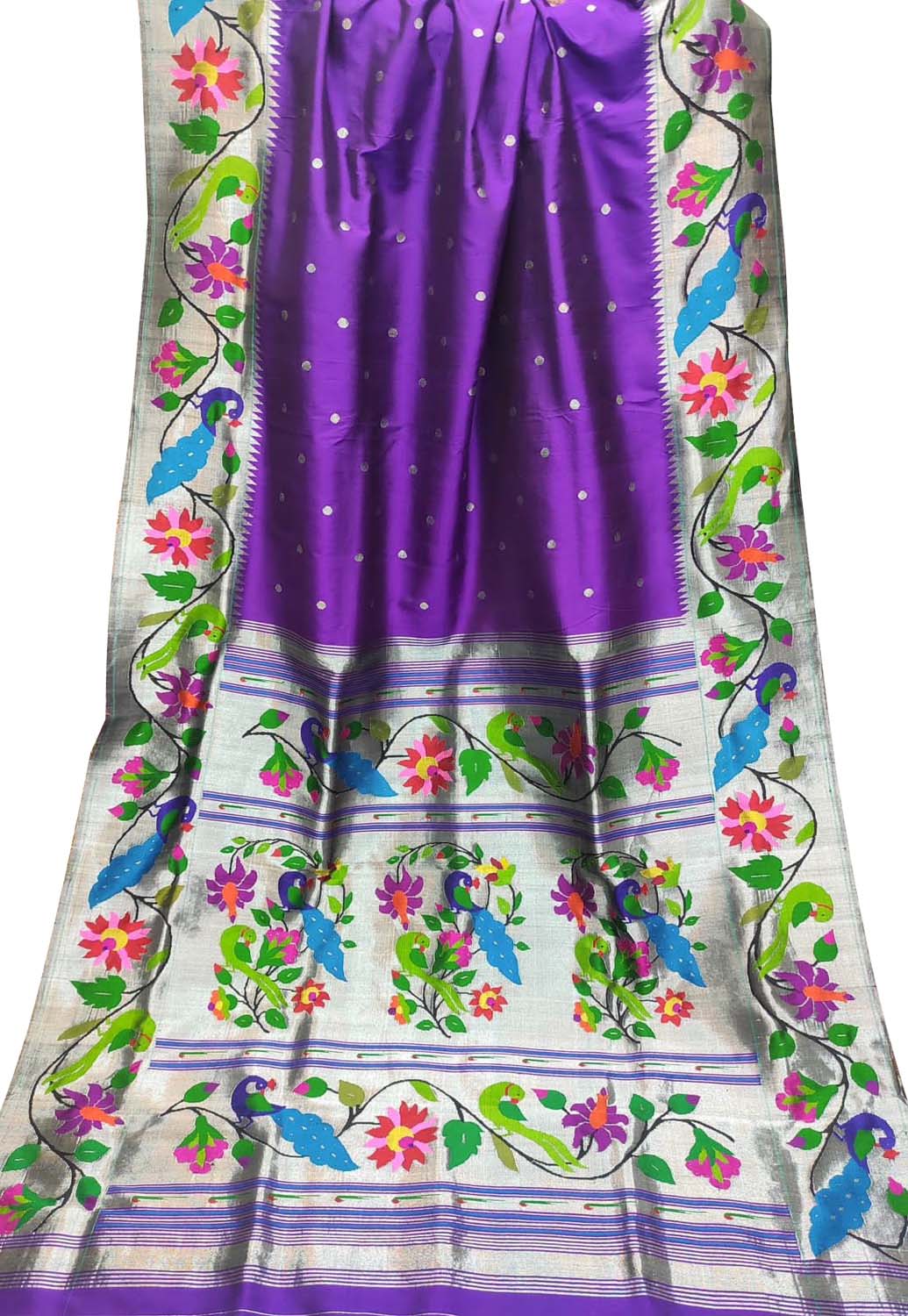 Purple Paithani Handloom Pure Silk Saree - Luxurion World