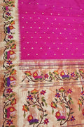 Pink Paithani Handloom Pure Silk Saree - Luxurion World
