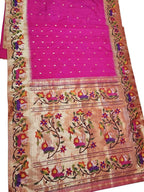 Pink Paithani Handloom Pure Silk Saree - Luxurion World