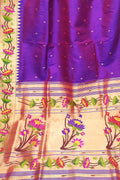 Purple Paithani Handloom Pure Silk Saree - Luxurion World