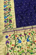 Blue Paithani Handloom Pure Silk Saree - Luxurion World
