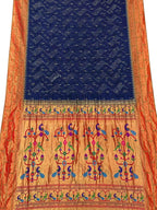 Blue Bandhani Paithani Pure Silk Saree - Luxurion World