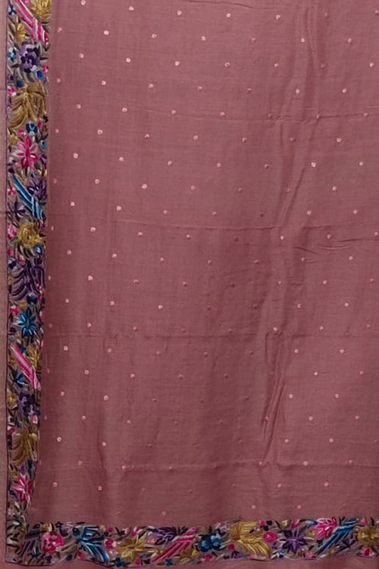 Parsi Gara Tussar Silk Saree: Pink Hand Embroidery Elegance - Luxurion World