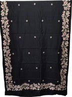 Exquisite Parsi Gara Tussar Silk Saree: Elegant Black Hand Embroidery - Luxurion World