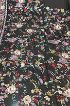 Black Parsi Gara Hand Embroidered Pure Georgette Saree - Luxurion World