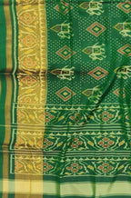 Green Handloom Single Ikat Patola Pure Silk Saree - Luxurion World