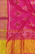 Pink Handloom Single Ikat Patola Pure Silk Saree - Luxurion World