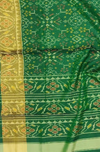 Green Handloom Single Ikat Patola Pure Silk Saree - Luxurion World