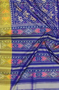 Blue Handloom Single Ikat Patola Pure Silk Saree - Luxurion World