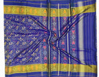 Blue Handloom Single Ikat Patola Pure Silk Saree - Luxurion World