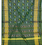 Green Handloom Single Ikat Patola Pure Silk Saree - Luxurion World