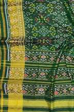 Green Handloom Single Ikat Patola Pure Silk Saree - Luxurion World