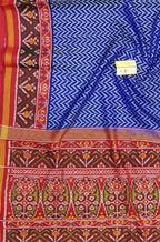 Blue Handloom Semi Patan Patola Pure Silk Saree - Luxurion World