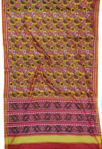 Yellow Handloom Semi Patan Patola Pure Silk Saree - Luxurion World