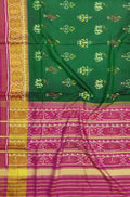Green Handloom Single Ikat Patola Pure Silk Saree - Luxurion World