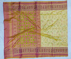 Yellow Handloom Single Ikat Patola Pure Silk Saree - Luxurion World