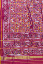 Pink Handloom Semi Patan Patola Pure Silk Saree - Luxurion World