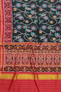 Black Handloom Semi Patan Patola Pure Silk Saree - Luxurion World