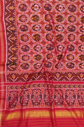 Red Handloom Semi Patan Patola Pure Silk Saree - Luxurion World