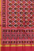 Red Handloom Semi Patan Patola Pure Silk Saree - Luxurion World