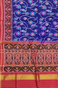 Blue Handloom Semi Patan Patola Pure Silk Saree - Luxurion World