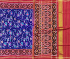 Blue Handloom Semi Patan Patola Pure Silk Saree - Luxurion World