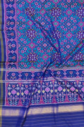 Blue Handloom Semi Patan Patola Pure Silk Saree - Luxurion World