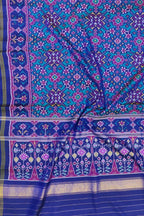 Blue Handloom Semi Patan Patola Pure Silk Saree - Luxurion World