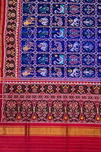 Blue Semi Patan Patola Handloom Pure Silk Saree - Luxurion World