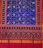 Blue Semi Patan Patola Handloom Pure Silk Saree - Luxurion World