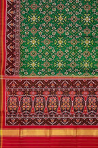 Green Semi Patan Patola Handloom Pure Silk Saree - Luxurion World