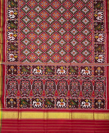 Multicolor Semi Patan Patola Handloom Pure Silk Saree