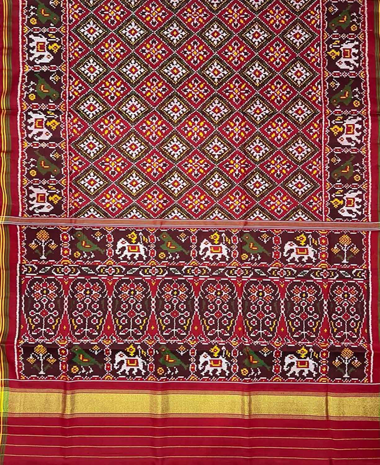 Multicolor Semi Patan Patola Handloom Pure Silk Saree - Luxurion World
