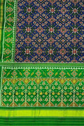 Blue Semi Patan Patola Handloom Pure Silk Saree - Luxurion World