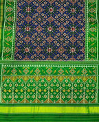 Blue Semi Patan Patola Handloom Pure Silk Saree - Luxurion World
