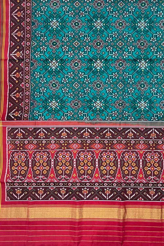 Green Semi Patan Patola Handloom Pure Silk Saree