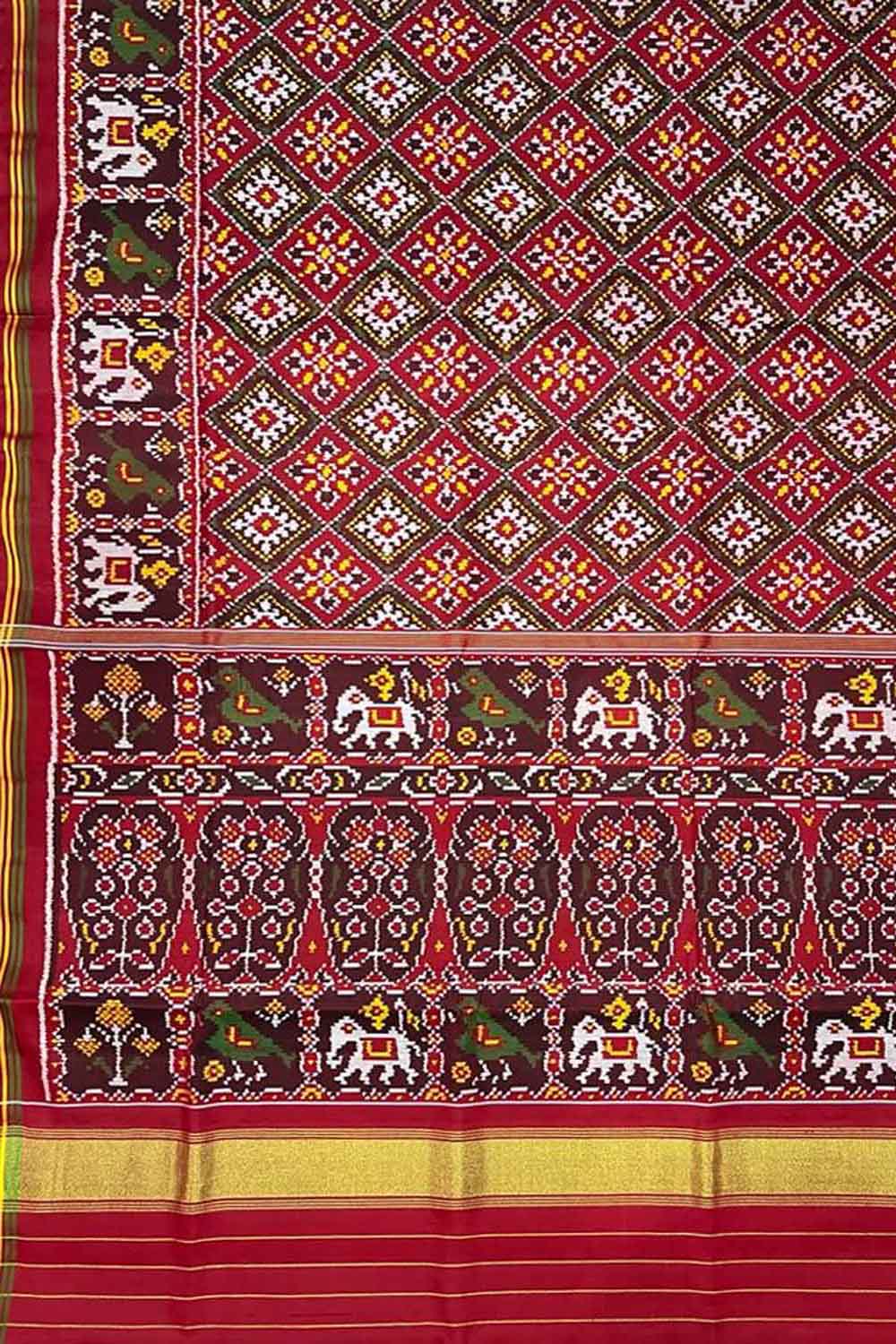 Multicolor Semi Patan Patola Handloom Pure Silk Saree - Luxurion World