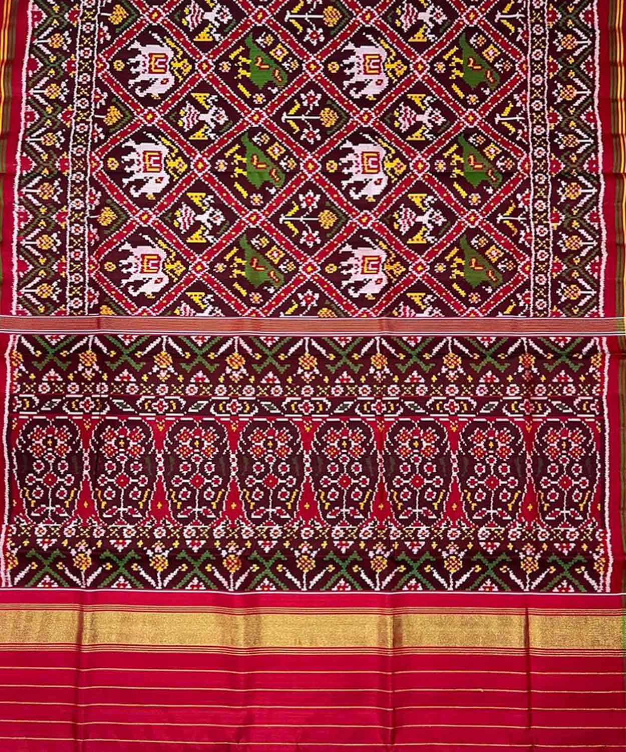 Multicolor Semi Patan Patola Handloom Pure Silk Saree - Luxurion World