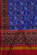 Blue Semi Patan Patola Handloom Pure Silk Saree - Luxurion World
