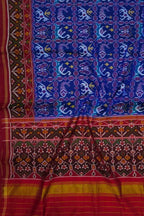 Blue Semi Patan Patola Handloom Pure Silk Saree - Luxurion World