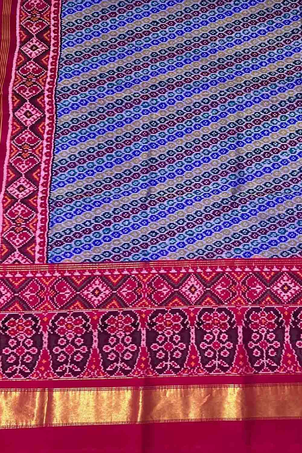 Multicolor Handloom Semi Patan Patola Pure Silk Saree - Luxurion World