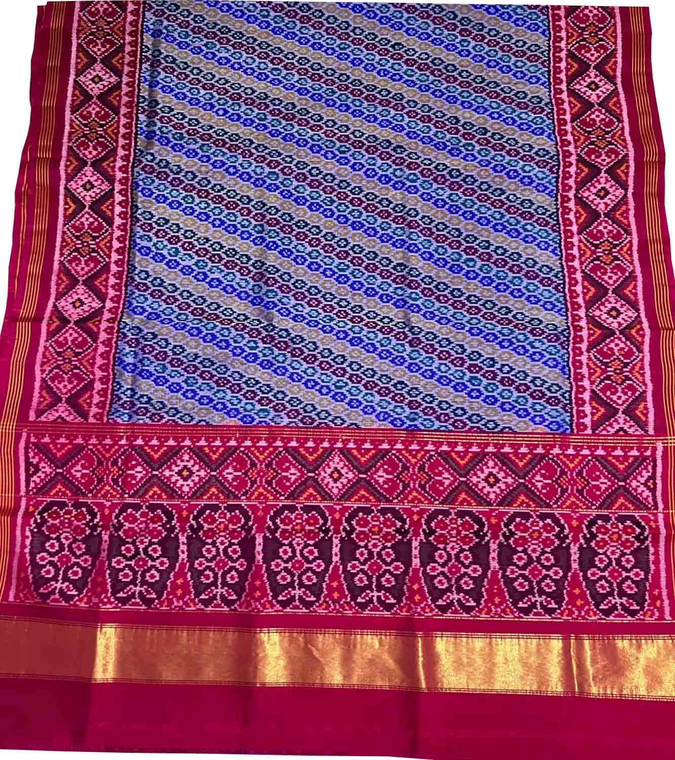 Multicolor Handloom Semi Patan Patola Pure Silk Saree - Luxurion World