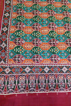 Multicolor Patan Patola Handloom Pure Silk Double Ikat Saree - Luxurion World