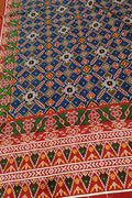 Blue Patan Patola Handloom Double Ikat Pure Silk Saree - Luxurion World