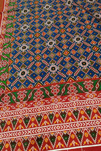 Blue Patan Patola Handloom Double Ikat Pure Silk Saree - Luxurion World