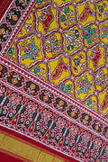 Yellow Patan Patola Handloom Double Ikat Pure Silk Saree - Luxurion World