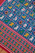 Blue Patan Patola Handloom Double Ikat Pure Silk Saree - Luxurion World