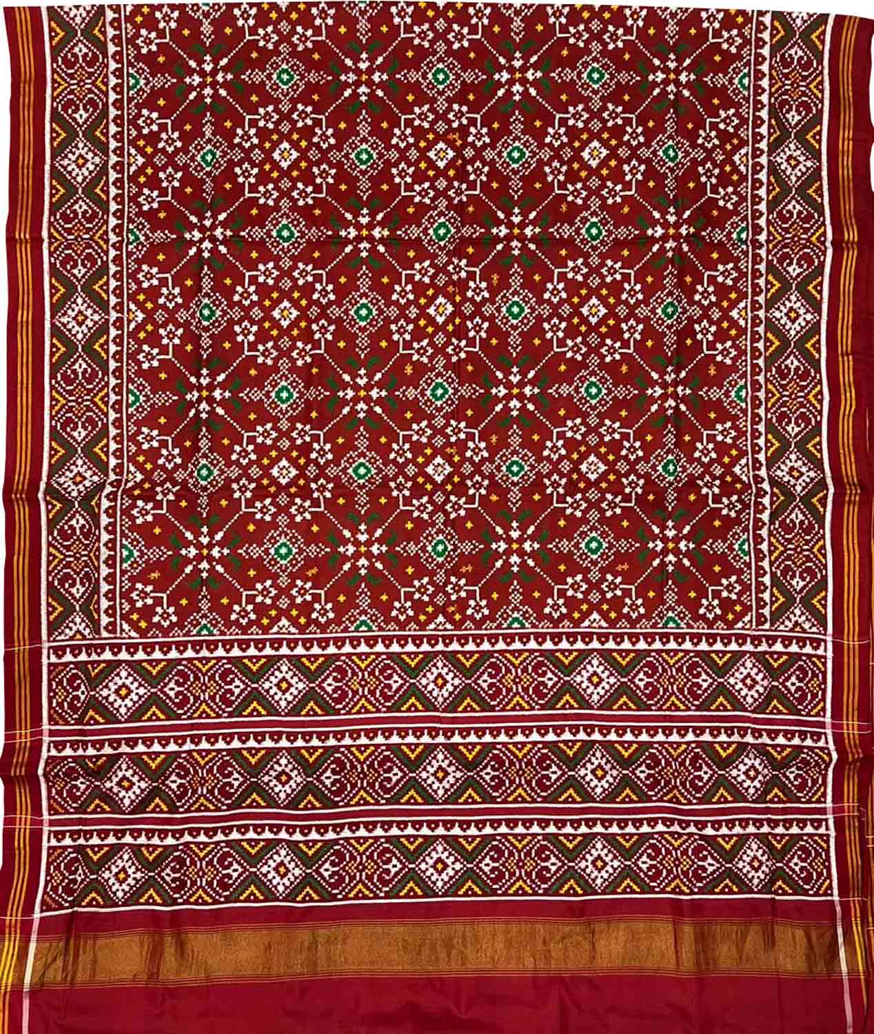 Red Patan Patola Handloom Double Ikat Pure Silk Saree