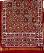 Orange Patan Patola Handloom Double Ikat Pure Silk Saree - Luxurion World